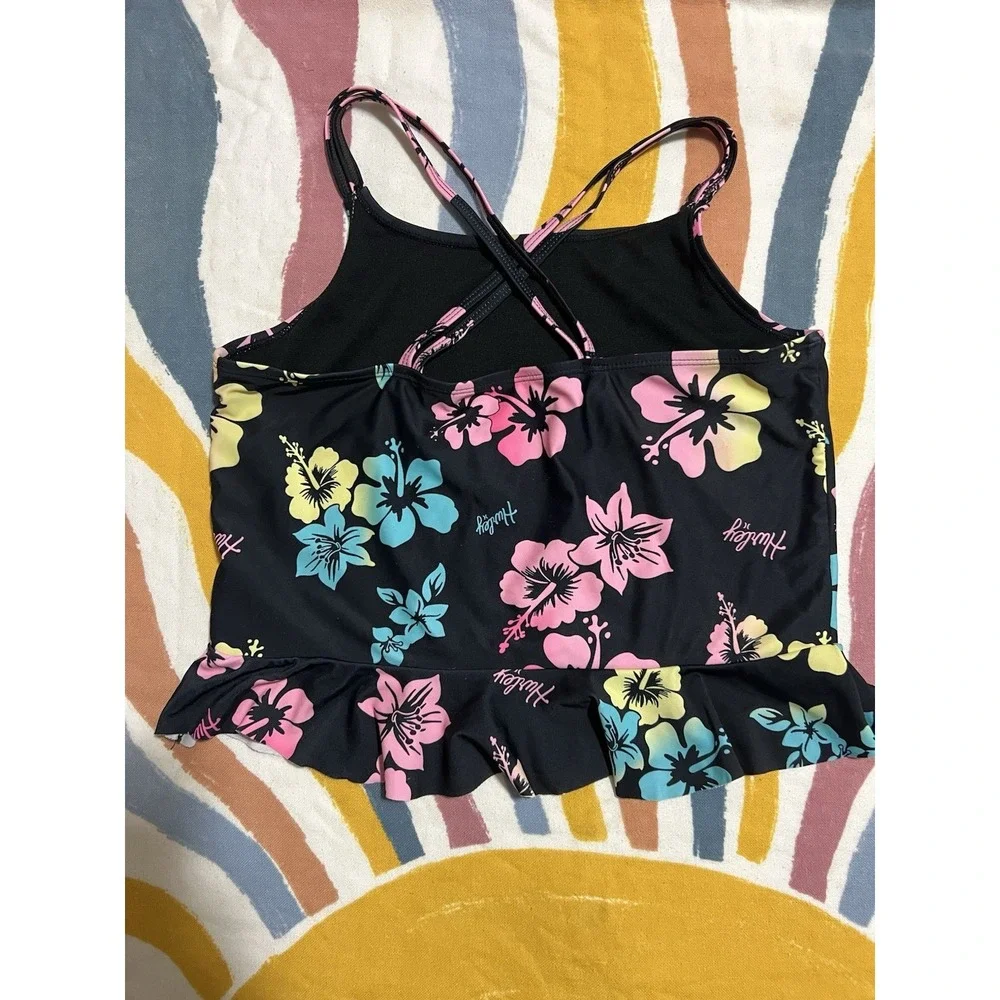 Hurley Girls Tankini Swim Top Tropical Floral UV Protection 14/16
